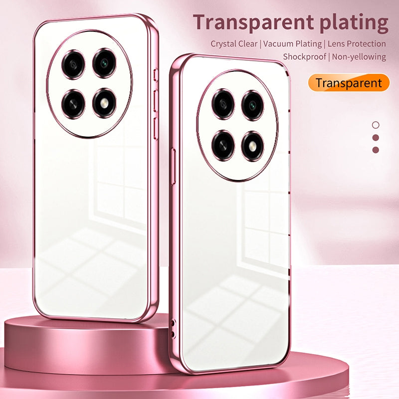 For OPPO A2 Pro Phone Case with Transparent Plating and Fine Hole Design: Crystal Clear & Scratch-Resistant