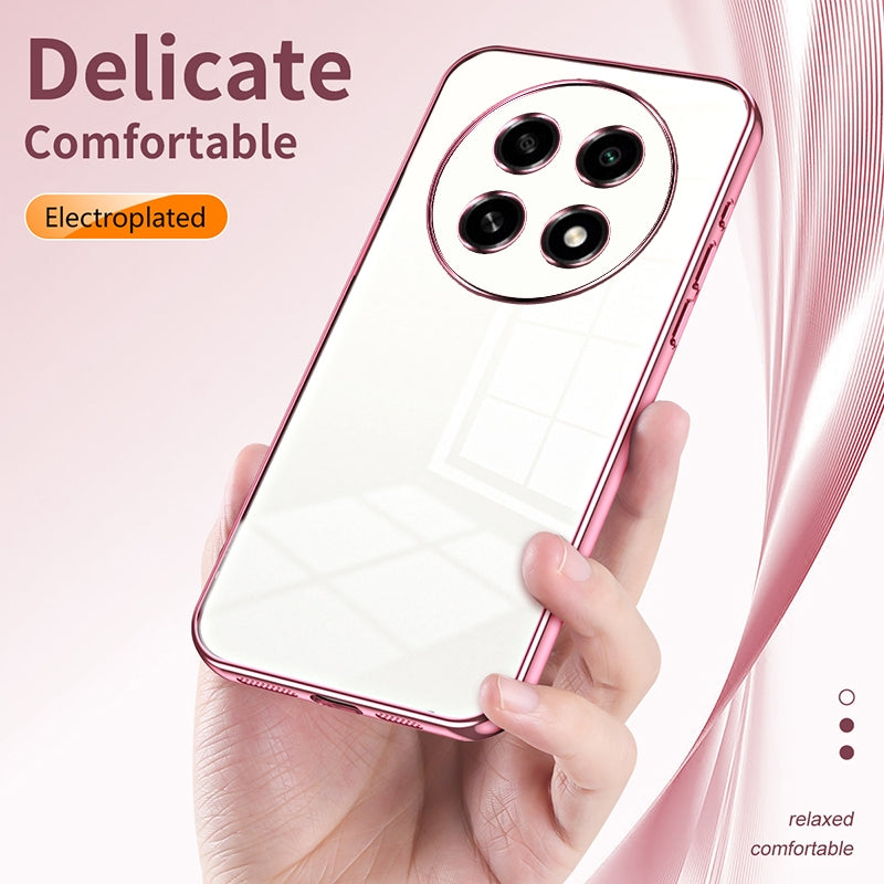For OPPO A2 Pro Phone Case with Transparent Plating and Fine Hole Design: Crystal Clear & Scratch-Resistant