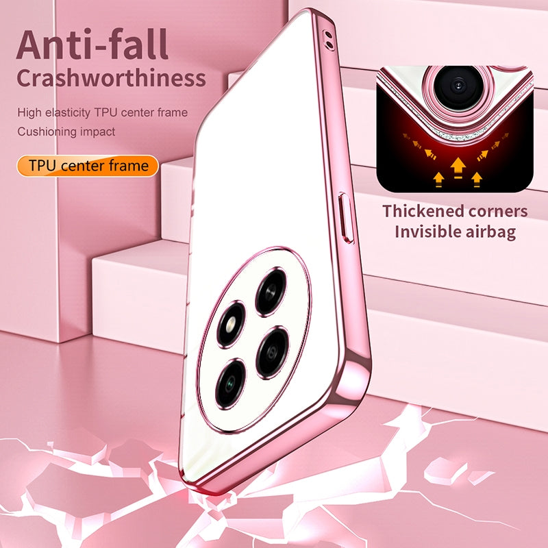For OPPO A2 Pro Phone Case with Transparent Plating and Fine Hole Design: Crystal Clear & Scratch-Resistant