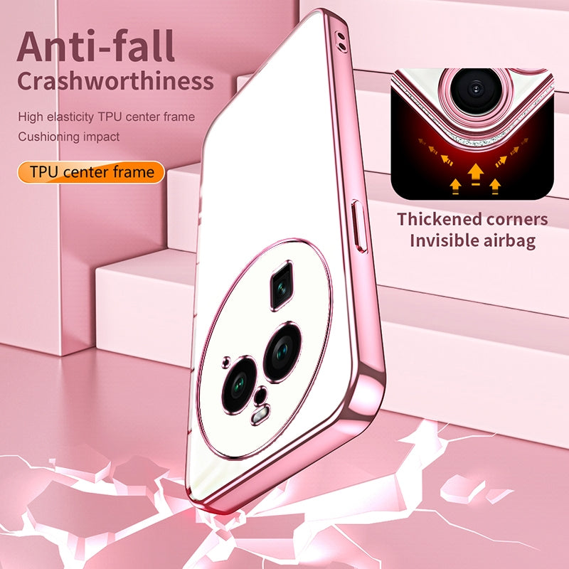 OPPO Find X6 Pro Phone Case with Transparent Plating and Fine Hole Design: Crystal Clear & Scratch-Resistant