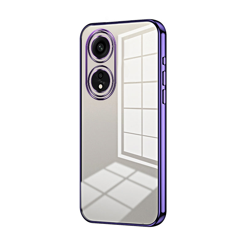 For OPPO A1 Pro Phone Case with Transparent Plating and Fine Hole Design: Crystal Clear & Scratch-Resistant