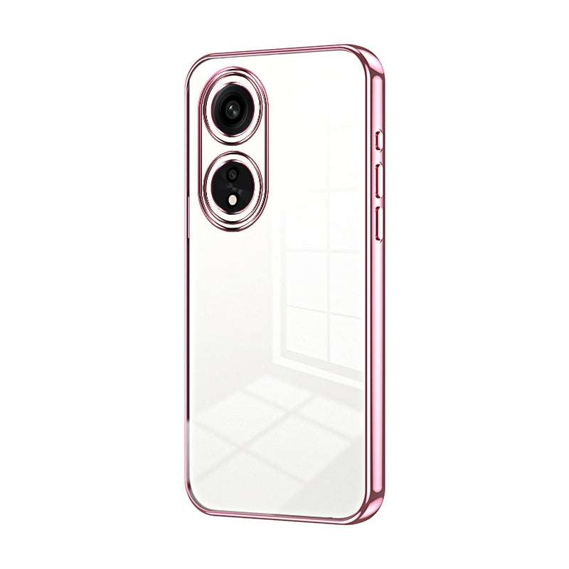 For OPPO A1 Pro Phone Case with Transparent Plating and Fine Hole Design: Crystal Clear & Scratch-Resistant
