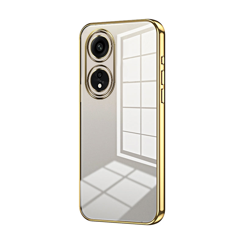 For OPPO A1 Pro Phone Case with Transparent Plating and Fine Hole Design: Crystal Clear & Scratch-Resistant
