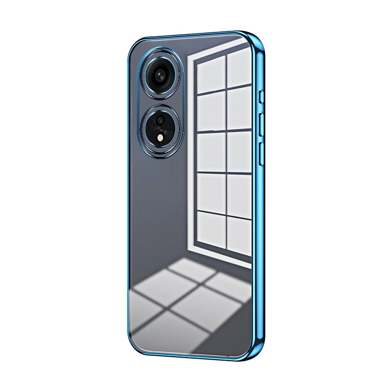 For OPPO A1 Pro Phone Case with Transparent Plating and Fine Hole Design: Crystal Clear & Scratch-Resistant