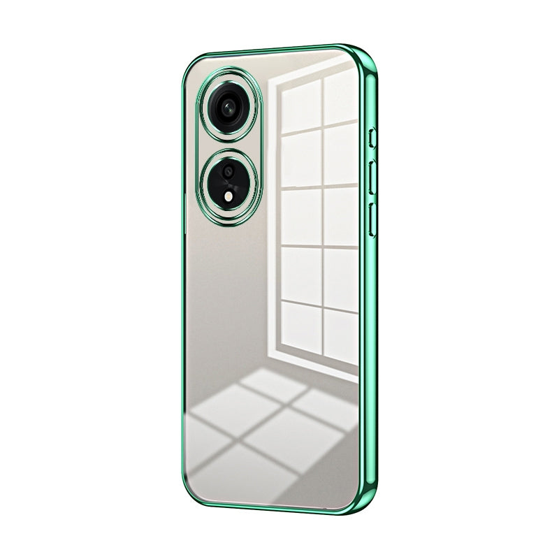 For OPPO A1 Pro Phone Case with Transparent Plating and Fine Hole Design: Crystal Clear & Scratch-Resistant