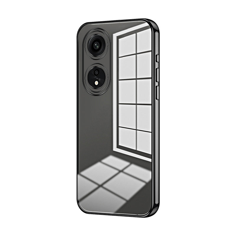 For OPPO A1 Pro Phone Case with Transparent Plating and Fine Hole Design: Crystal Clear & Scratch-Resistant