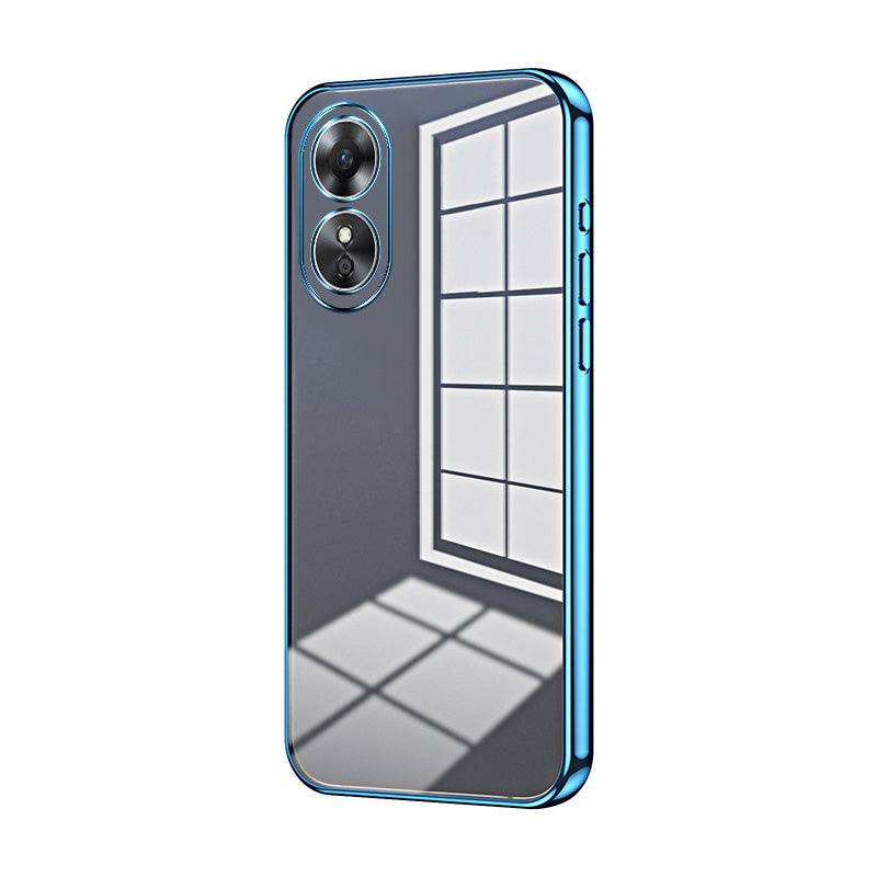 OPPO A17K Phone Case with Transparent Plating and Fine Hole Design: Crystal Clear & Scratch-Resistant