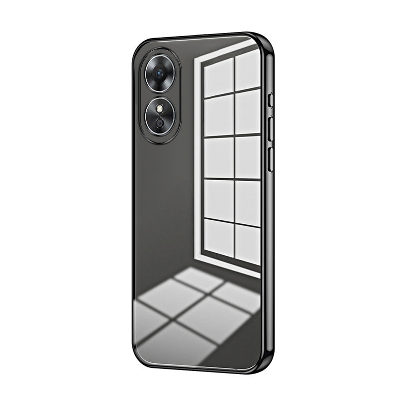 OPPO A17K Phone Case with Transparent Plating and Fine Hole Design: Crystal Clear & Scratch-Resistant