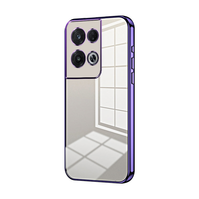For OPPO Reno8 Pro Phone Case with Transparent Plating and Fine Hole Design: Crystal Clear & Scratch-Resistant