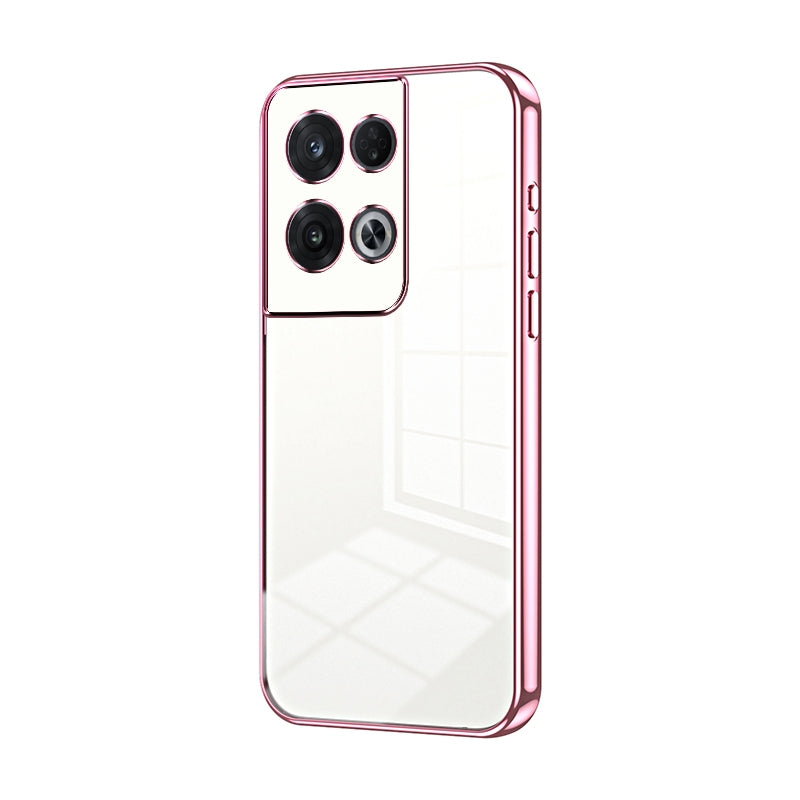 For OPPO Reno8 Pro Phone Case with Transparent Plating and Fine Hole Design: Crystal Clear & Scratch-Resistant