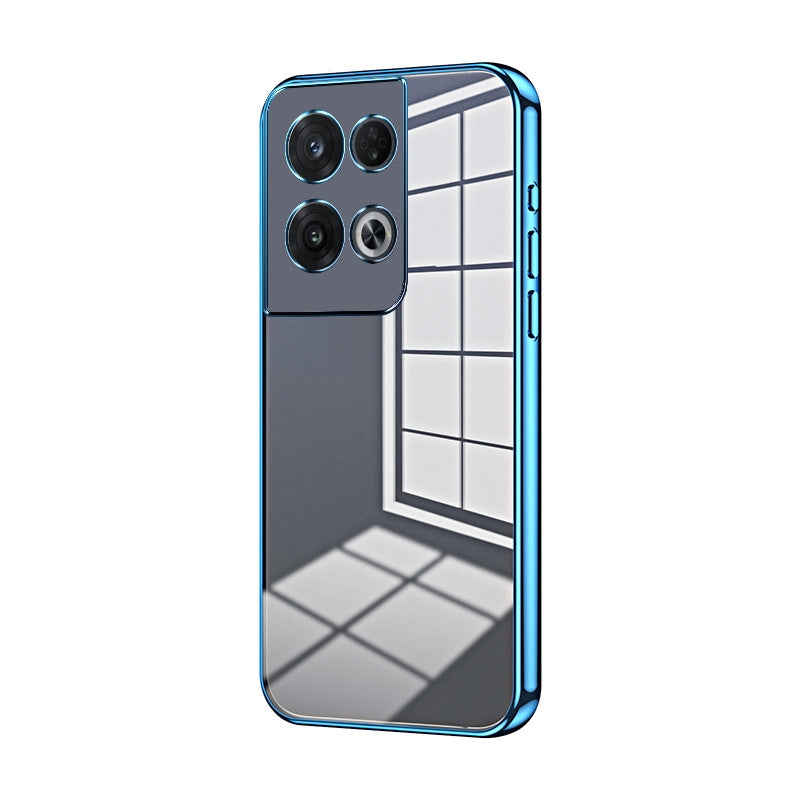 For OPPO Reno8 Pro Phone Case with Transparent Plating and Fine Hole Design: Crystal Clear & Scratch-Resistant