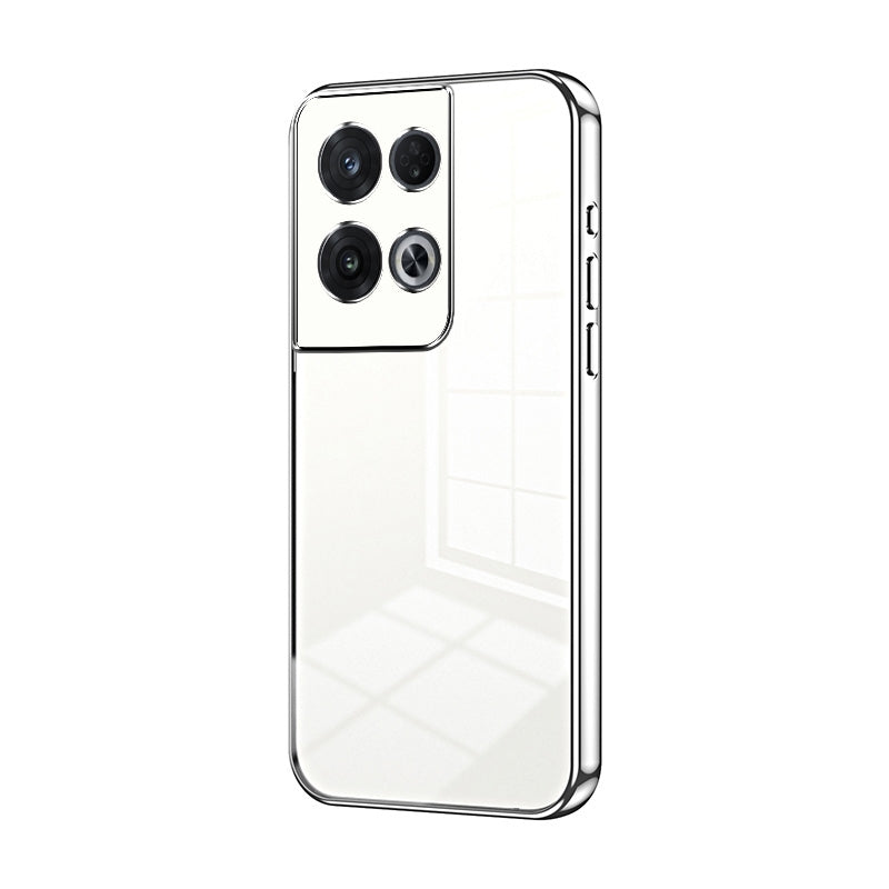 For OPPO Reno8 Pro Phone Case with Transparent Plating and Fine Hole Design: Crystal Clear & Scratch-Resistant