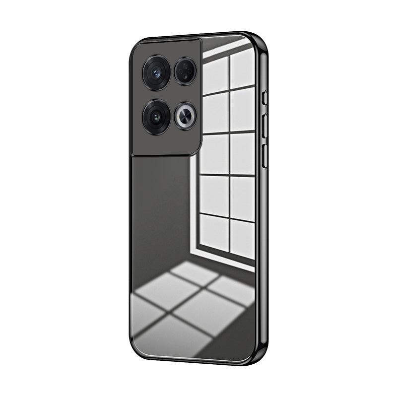 For OPPO Reno8 Pro Phone Case with Transparent Plating and Fine Hole Design: Crystal Clear & Scratch-Resistant