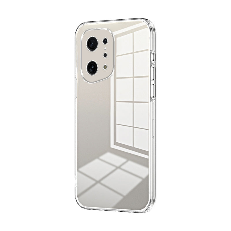 For OPPO Find X5 Phone Case with Transparent Plating and Fine Hole Design: Crystal Clear & Scratch-Resistant
