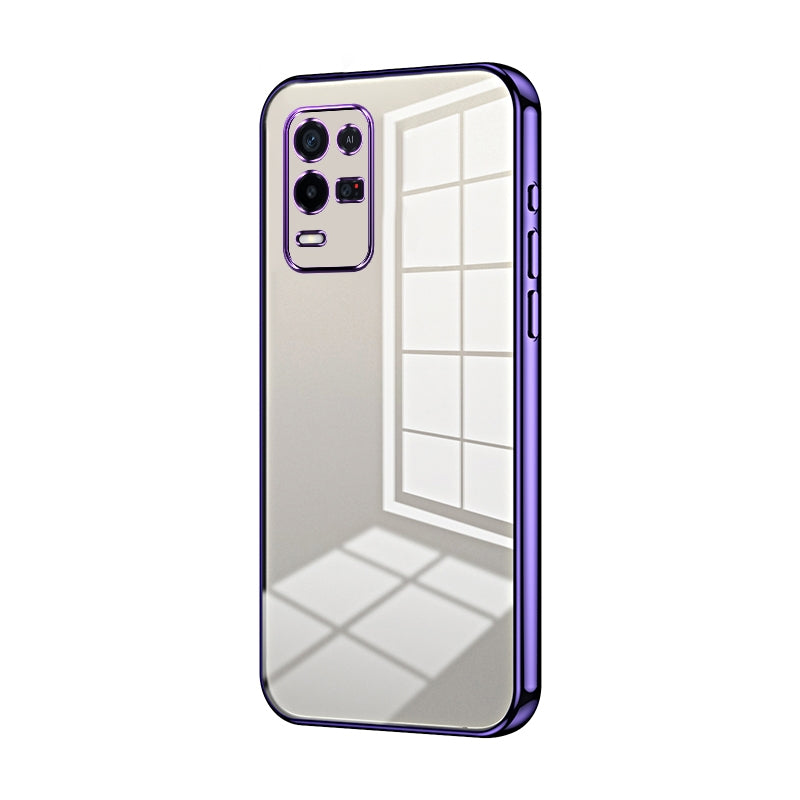 For OPPO K9x Phone Case with Transparent Plating and Fine Hole Design: Crystal Clear & Scratch-Resistant