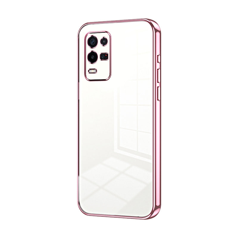 For OPPO K9x Phone Case with Transparent Plating and Fine Hole Design: Crystal Clear & Scratch-Resistant