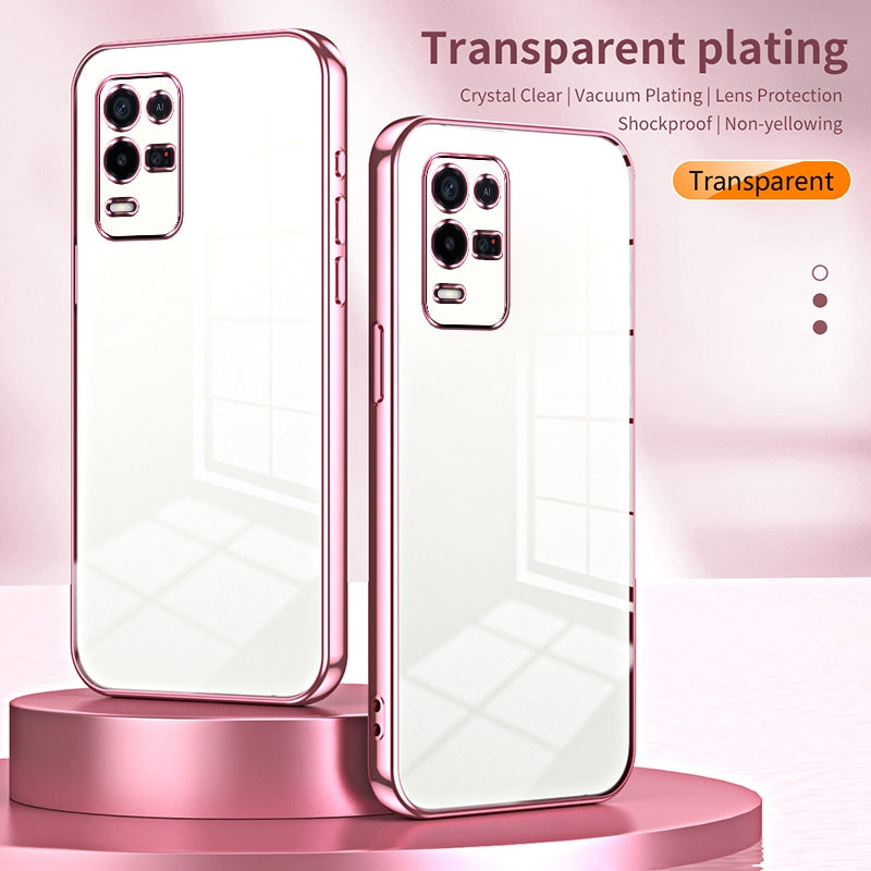 For OPPO K9x Phone Case with Transparent Plating and Fine Hole Design: Crystal Clear & Scratch-Resistant