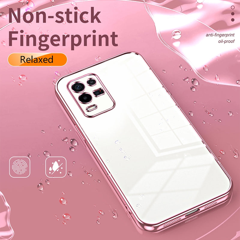 For OPPO K9x Phone Case with Transparent Plating and Fine Hole Design: Crystal Clear & Scratch-Resistant