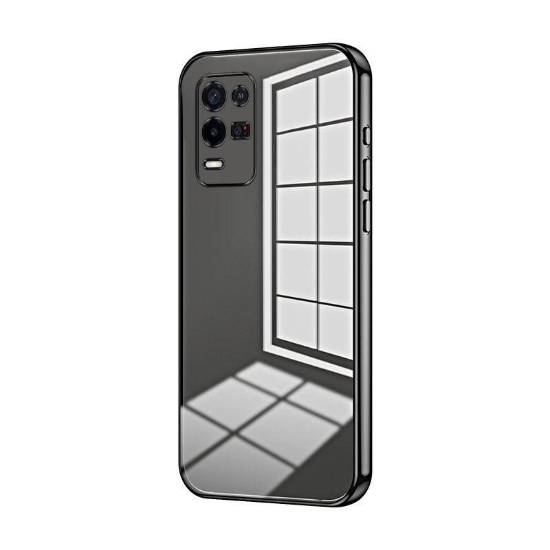 For OPPO K9x Phone Case with Transparent Plating and Fine Hole Design: Crystal Clear & Scratch-Resistant