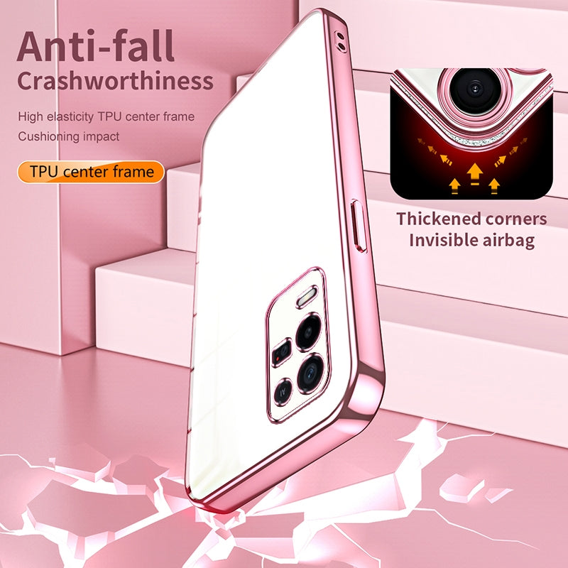 OPPO K9x Phone Case with Transparent Plating and Fine Hole Design: Crystal Clear & Scratch-Resistant