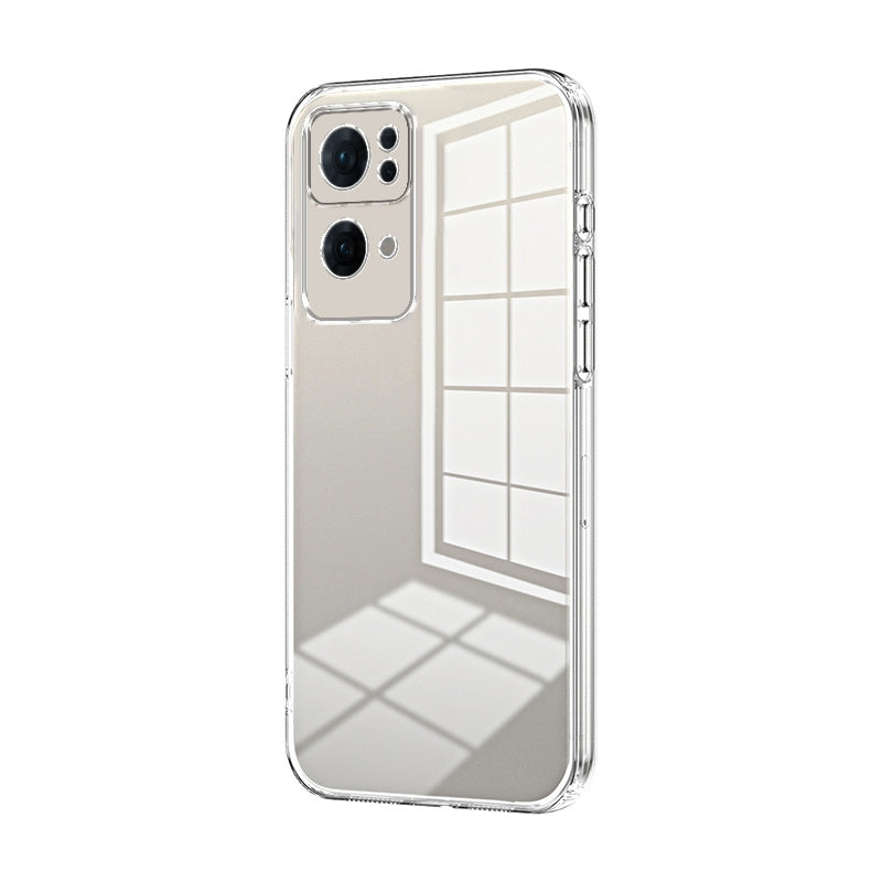 For OPPO Reno7 Pro Phone Case with Transparent Plating and Fine Hole Design: Crystal Clear & Scratch-Resistant