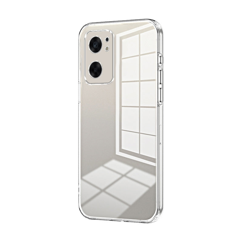 For OPPO Reno7 SE Phone Case with Transparent Plating and Fine Hole Design: Crystal Clear & Scratch-Resistant
