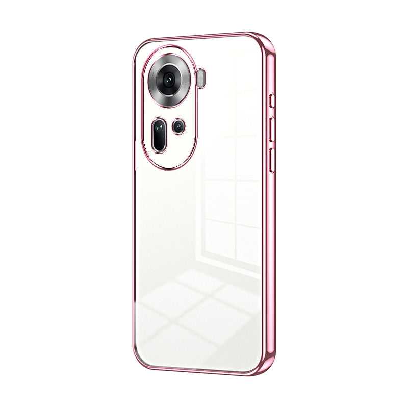 For OPPO Reno11 Global Phone Case with Transparent Plating and Fine Hole Design: Crystal Clear & Scratch-Resistant