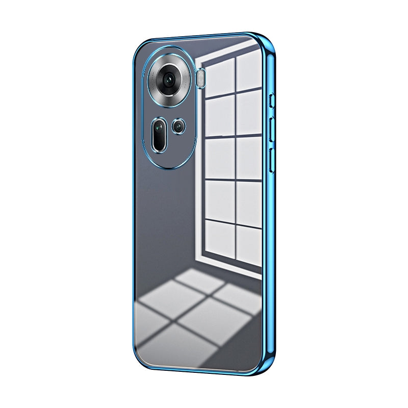 For OPPO Reno11 Global Phone Case with Transparent Plating and Fine Hole Design: Crystal Clear & Scratch-Resistant