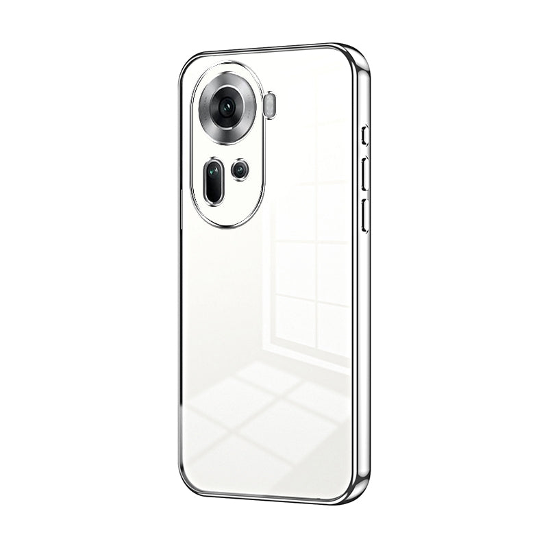 For OPPO Reno11 Global Phone Case with Transparent Plating and Fine Hole Design: Crystal Clear & Scratch-Resistant