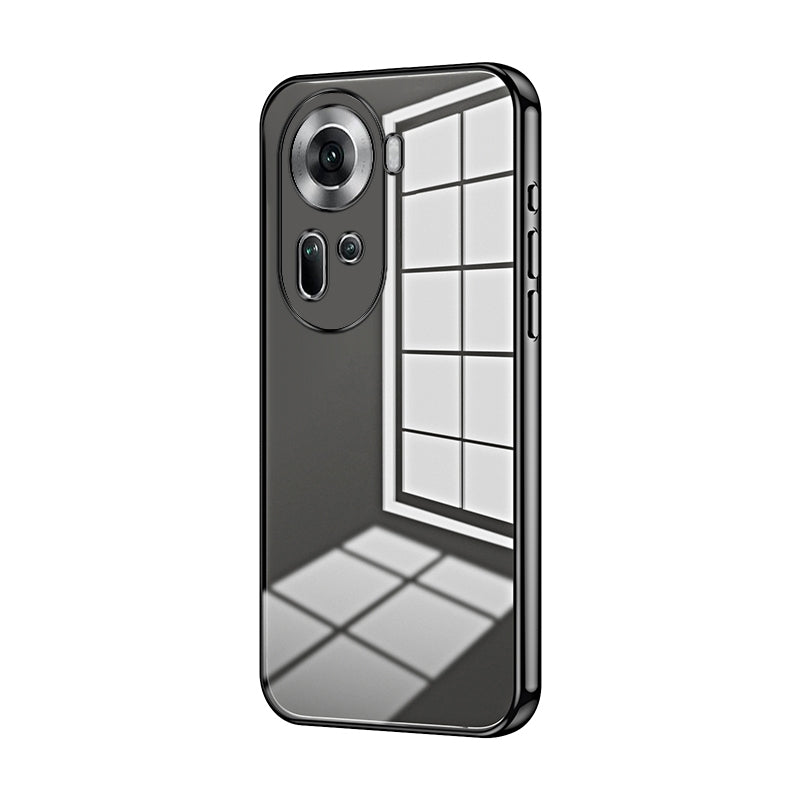For OPPO Reno11 Global Phone Case with Transparent Plating and Fine Hole Design: Crystal Clear & Scratch-Resistant