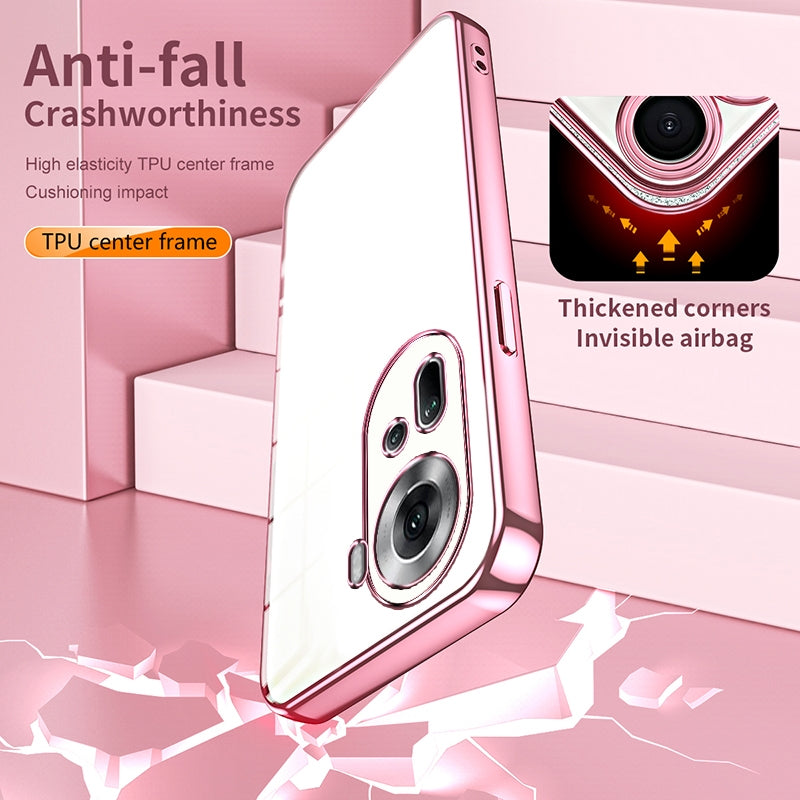 OPPO Reno11 Global Phone Case with Transparent Plating and Fine Hole Design: Crystal Clear & Scratch-Resistant