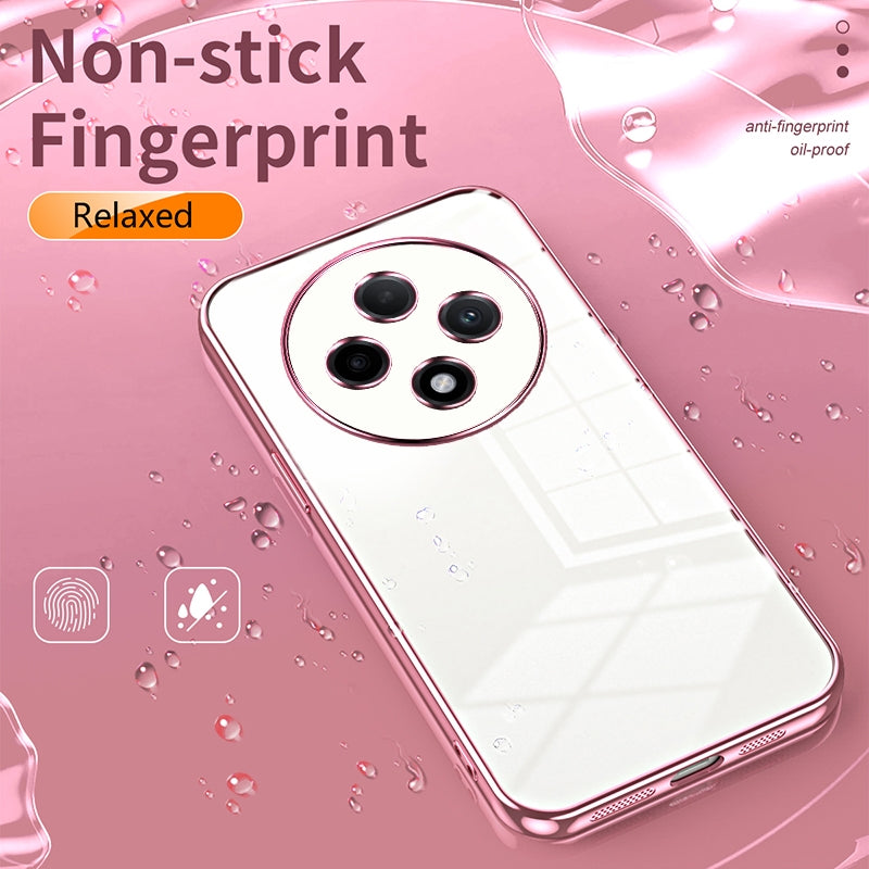 For OPPO A3 Pro Phone Case with Transparent Plating and Fine Hole Design: Crystal Clear & Scratch-Resistant
