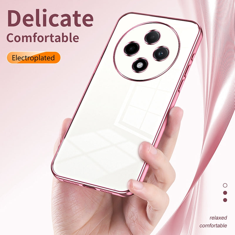 For OPPO A3 Pro Phone Case with Transparent Plating and Fine Hole Design: Crystal Clear & Scratch-Resistant