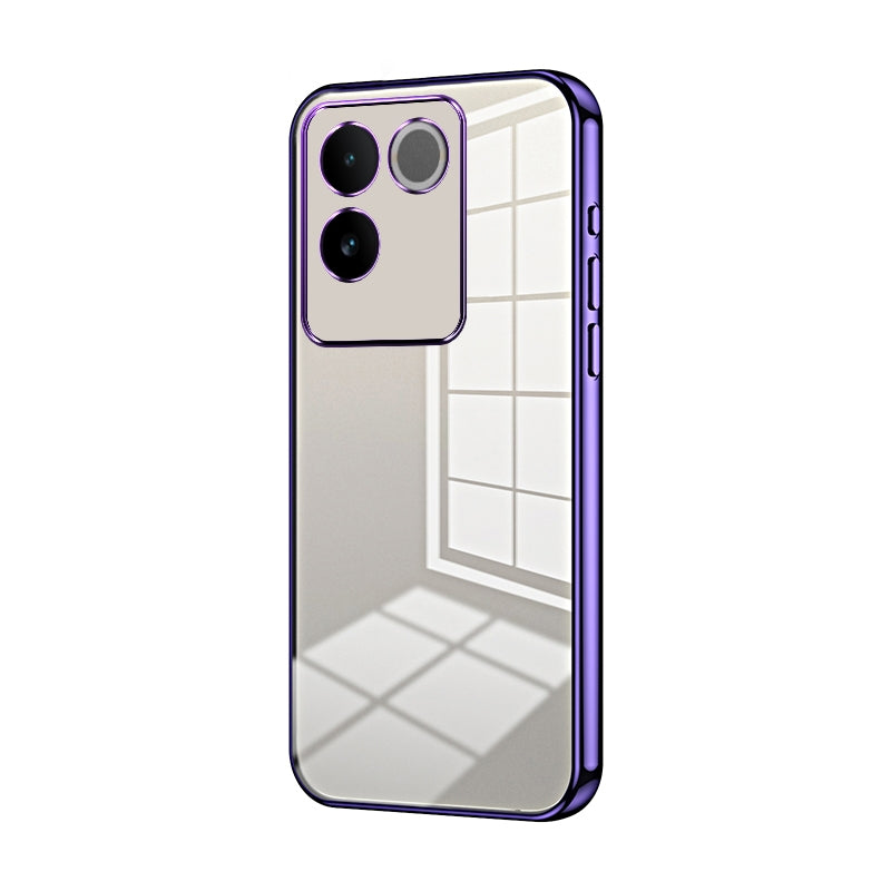 For vivo iQOO Z7 Pro Phone Case with Transparent Plating and Fine Hole Design: Crystal Clear & Scratch-Resistant