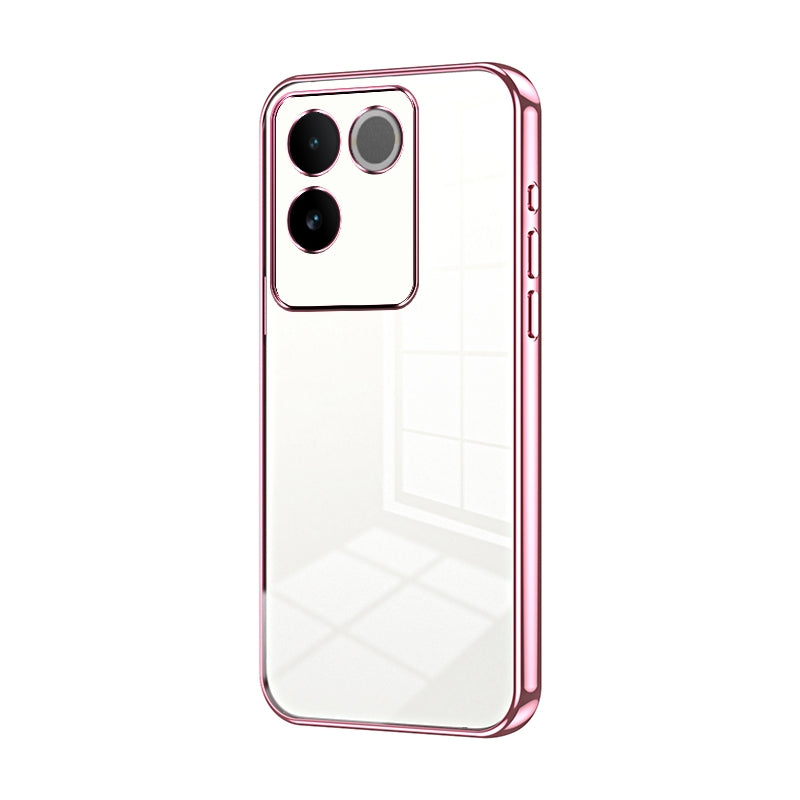 For vivo iQOO Z7 Pro Phone Case with Transparent Plating and Fine Hole Design: Crystal Clear & Scratch-Resistant