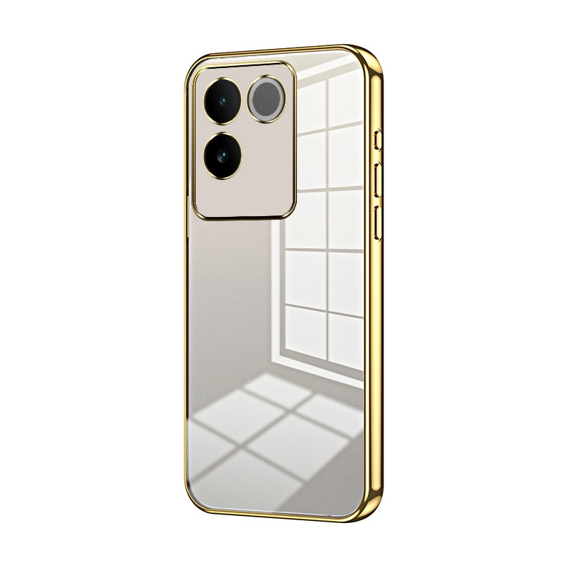 For vivo iQOO Z7 Pro Phone Case with Transparent Plating and Fine Hole Design: Crystal Clear & Scratch-Resistant
