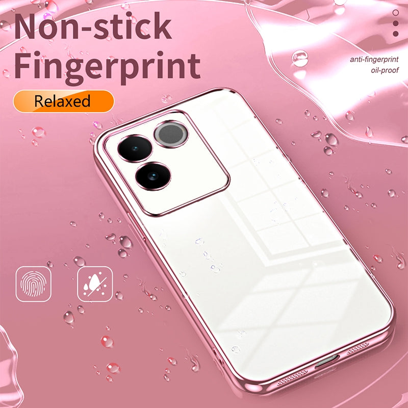 For vivo iQOO Z7 Pro Phone Case with Transparent Plating and Fine Hole Design: Crystal Clear & Scratch-Resistant