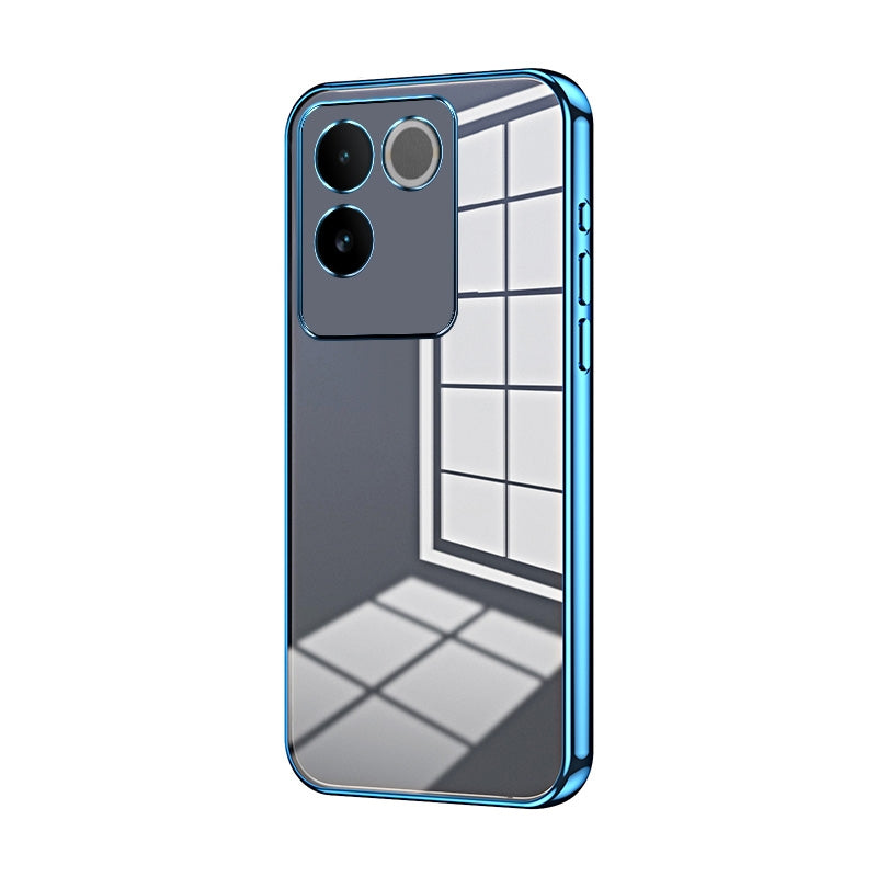 For vivo iQOO Z7 Pro Phone Case with Transparent Plating and Fine Hole Design: Crystal Clear & Scratch-Resistant
