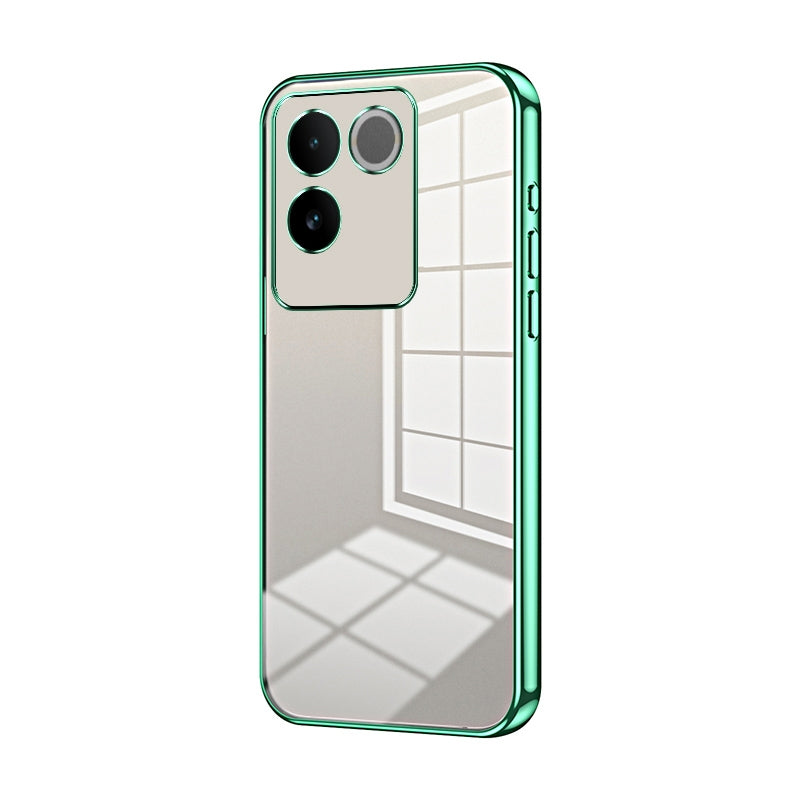 For vivo iQOO Z7 Pro Phone Case with Transparent Plating and Fine Hole Design: Crystal Clear & Scratch-Resistant
