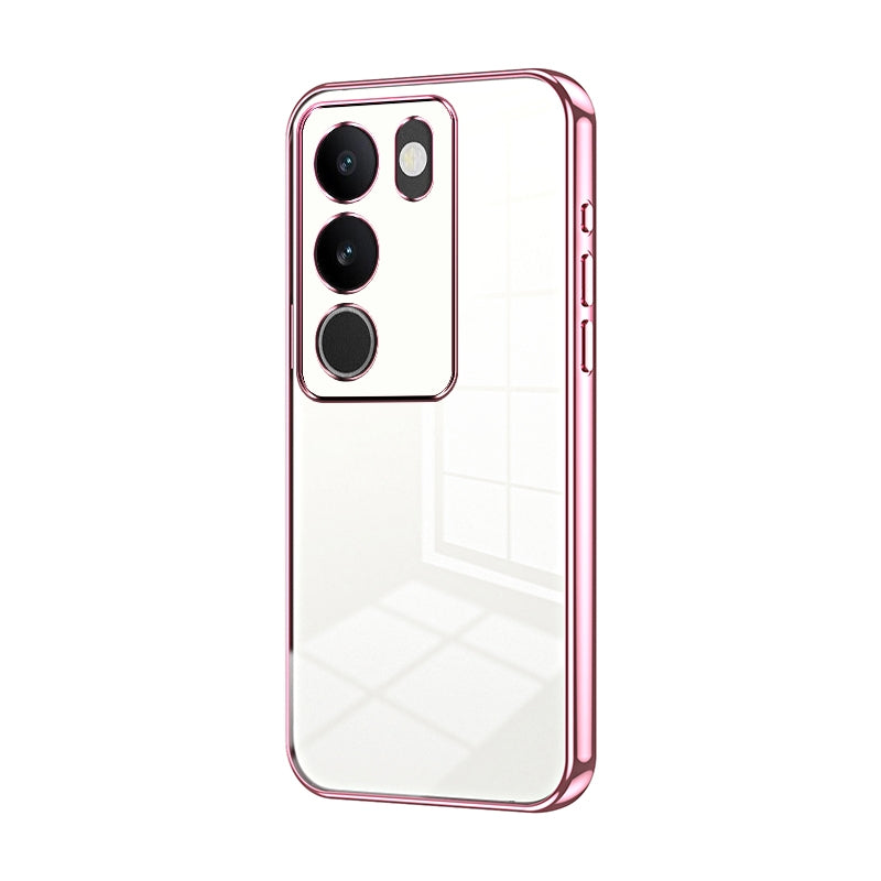 For vivo S17 Pro Phone Case with Transparent Plating and Fine Hole Design: Crystal Clear & Scratch-Resistant