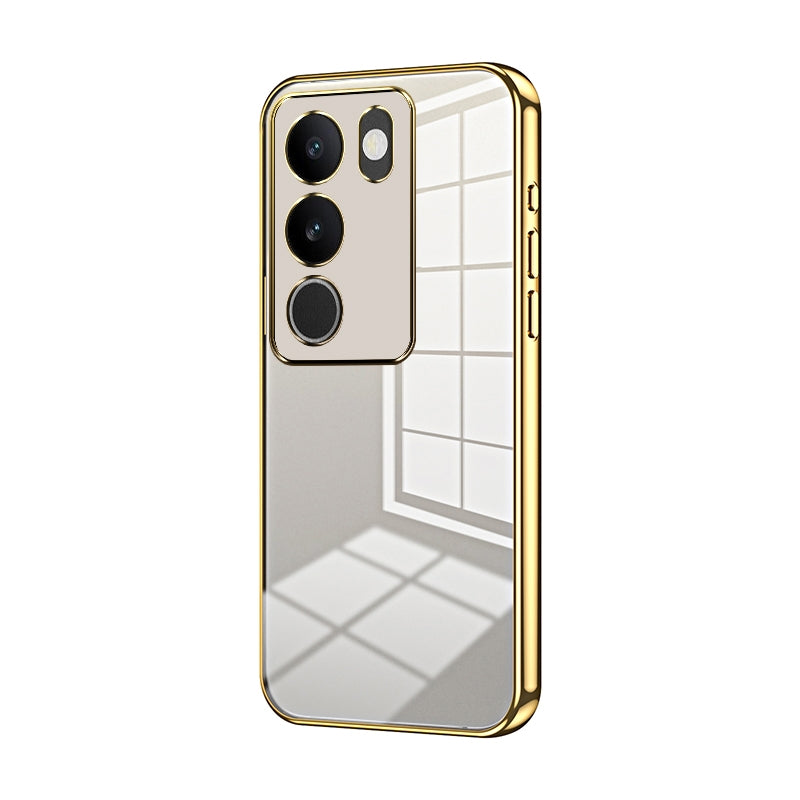 For vivo S17 Pro Phone Case with Transparent Plating and Fine Hole Design: Crystal Clear & Scratch-Resistant