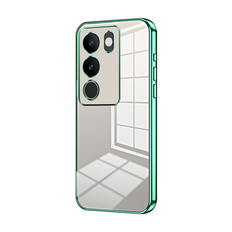 For vivo S17 Pro Phone Case with Transparent Plating and Fine Hole Design: Crystal Clear & Scratch-Resistant