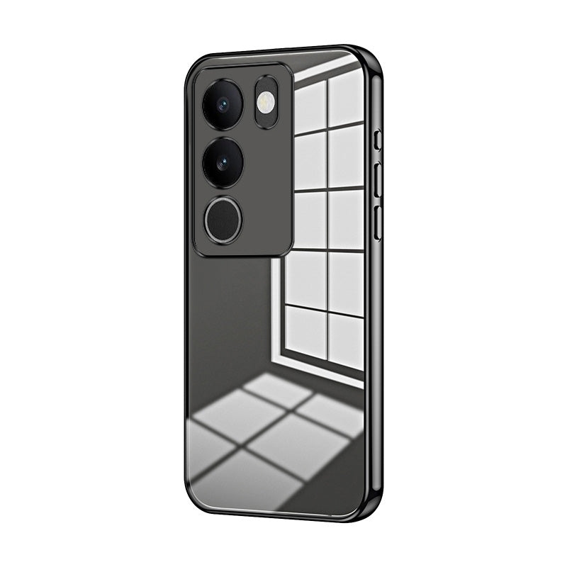 For vivo S17 Pro Phone Case with Transparent Plating and Fine Hole Design: Crystal Clear & Scratch-Resistant