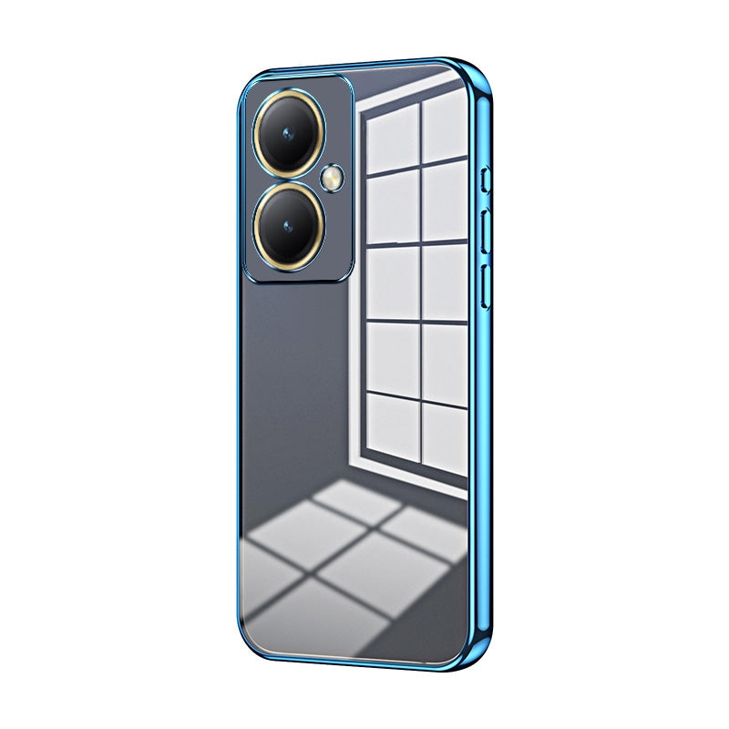 For vivo Y35+ Phone Case with Transparent Plating and Fine Hole Design: Crystal Clear & Scratch-Resistant