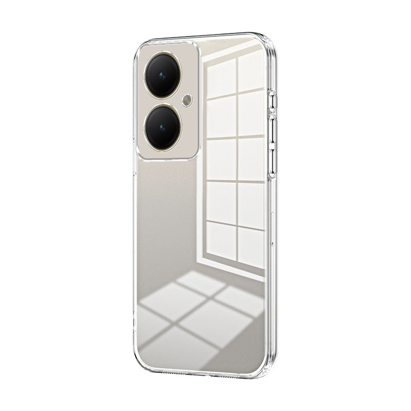 For vivo Y35+ Phone Case with Transparent Plating and Fine Hole Design: Crystal Clear & Scratch-Resistant
