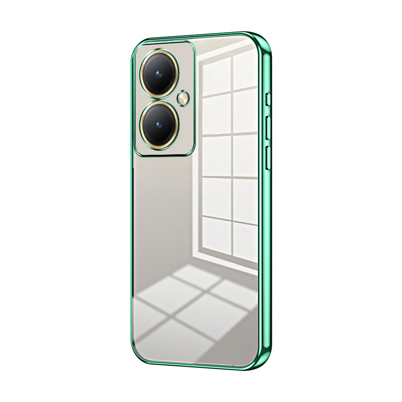 For vivo Y35+ Phone Case with Transparent Plating and Fine Hole Design: Crystal Clear & Scratch-Resistant