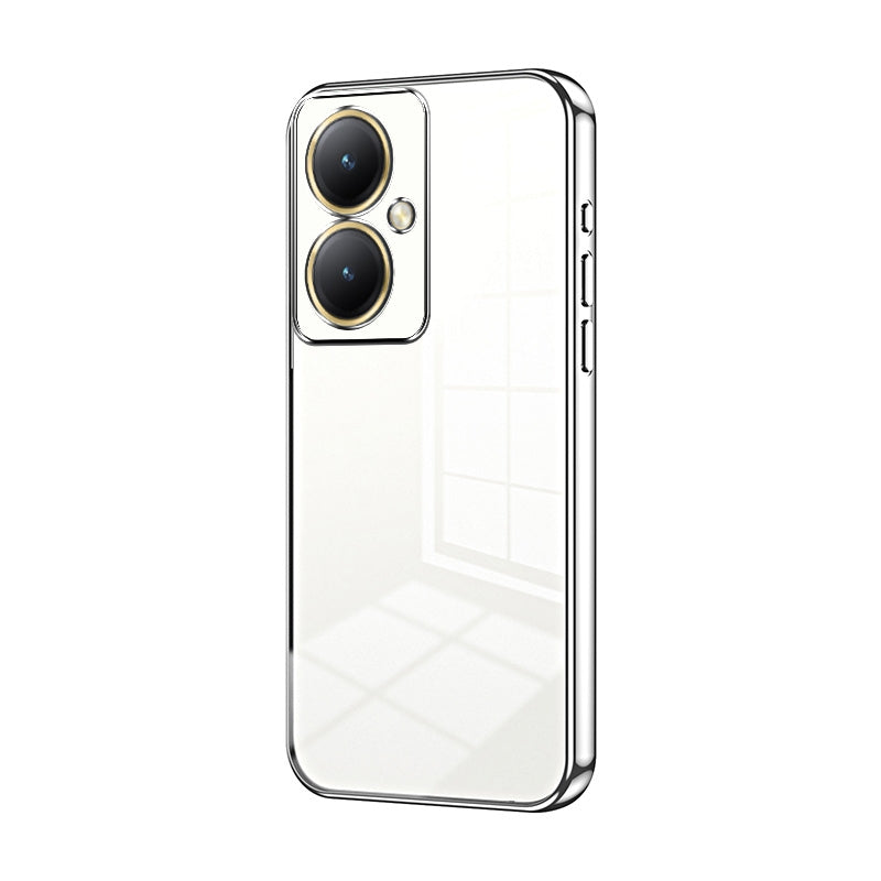 For vivo Y35+ Phone Case with Transparent Plating and Fine Hole Design: Crystal Clear & Scratch-Resistant
