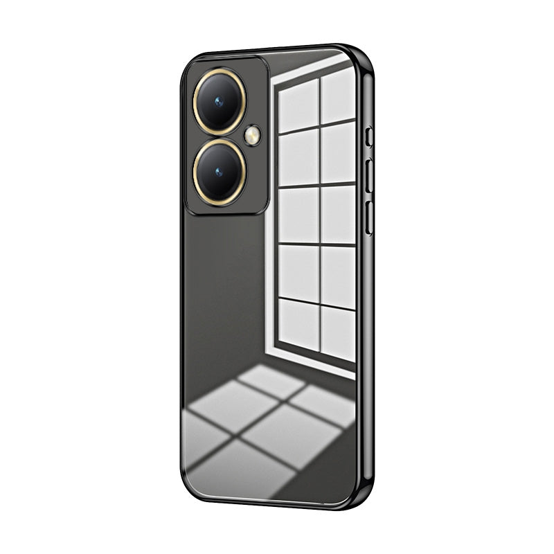 For vivo Y35+ Phone Case with Transparent Plating and Fine Hole Design: Crystal Clear & Scratch-Resistant