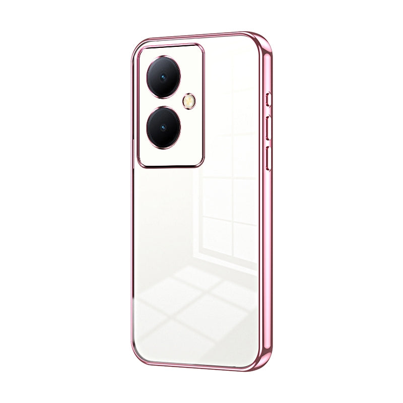 For vivo Y78 Phone Case with Transparent Plating and Fine Hole Design: Crystal Clear & Scratch-Resistant