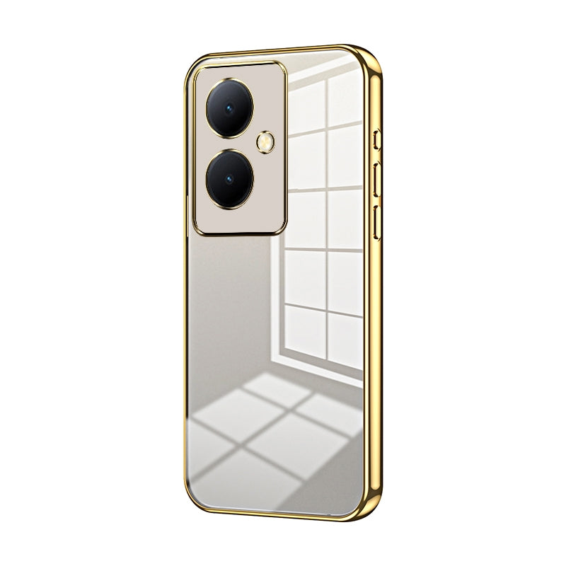 For vivo Y78 Phone Case with Transparent Plating and Fine Hole Design: Crystal Clear & Scratch-Resistant